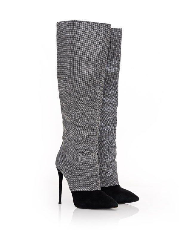 RHINESTONES HIGH HEELS OVER THE KNEE BOOTS