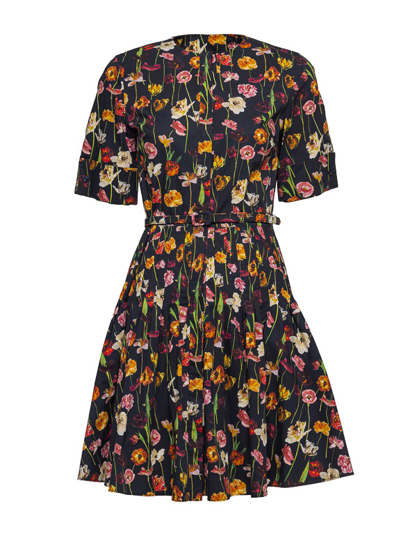 OSCAR DE LA RENTA - Floral-print short dress