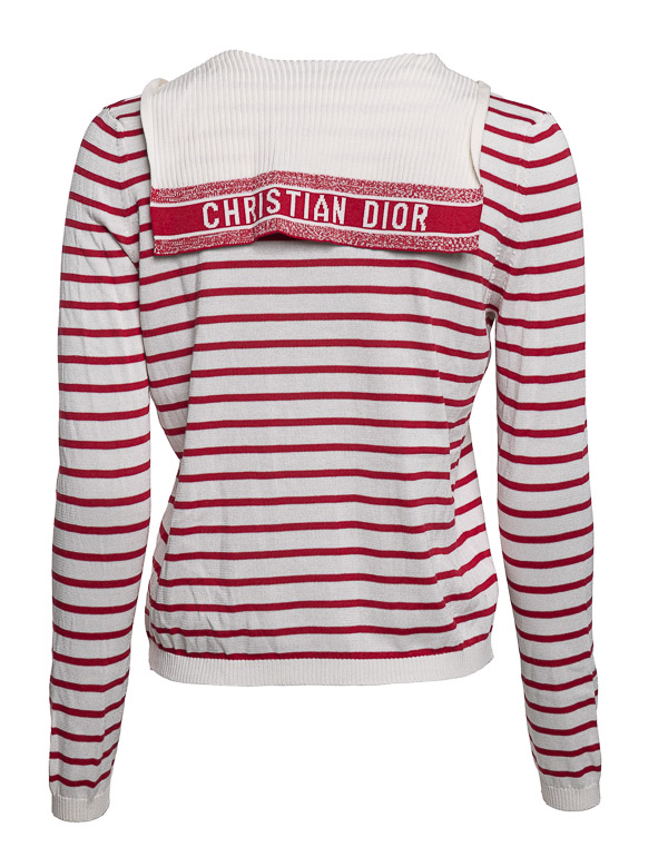 STRIPED RIBBED KNIT TOP