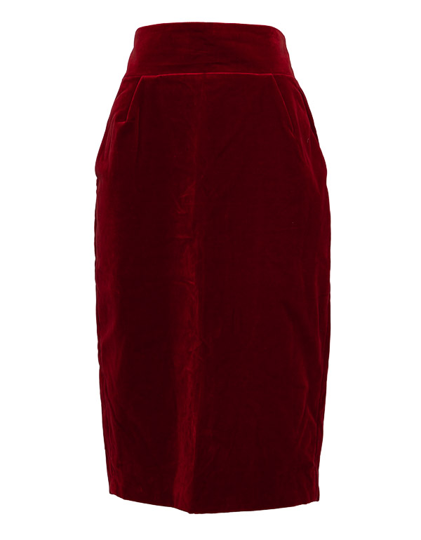 ALEXANDRE VAUTHIER - Velvet midi skirt