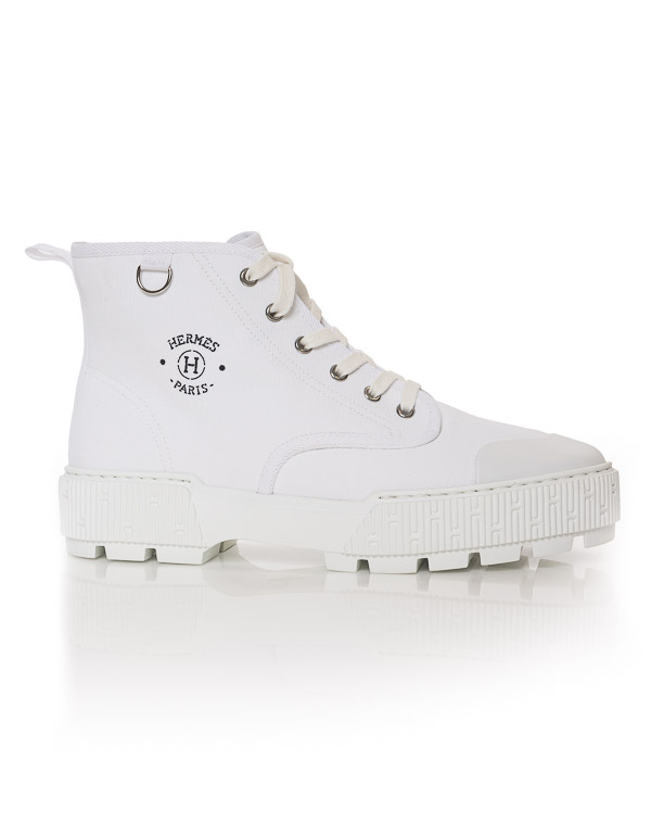 HERMES - Canvas "HERMES PARIS" ankle boots