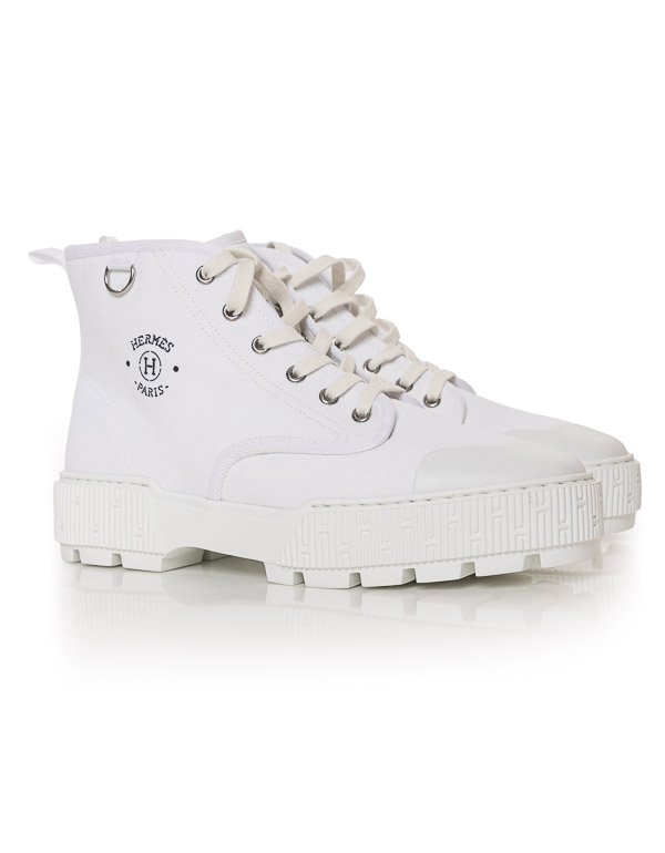 HERMES - Canvas "HERMES PARIS" ankle boots