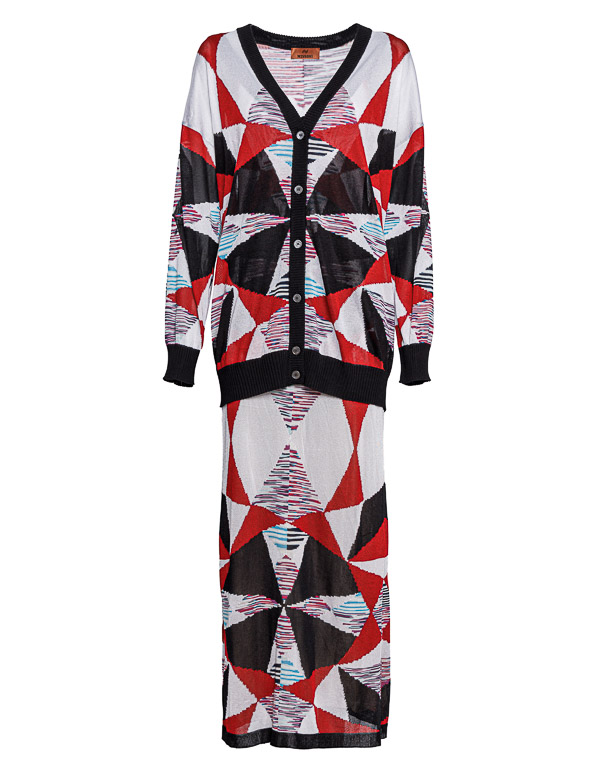 intarsia knit-pattern cardigan