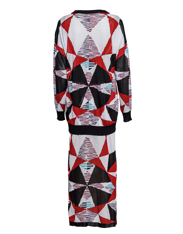 intarsia knit-pattern cardigan