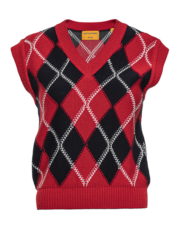 ARGYLE COTTON JACQUARD VEST