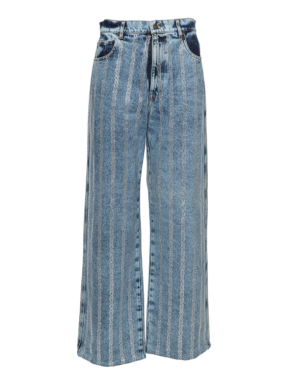 CRYSTAL-EMBELLISHED STRAIGHT JEANS