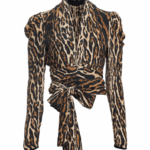 LEOPARD-PRINT V-NECK TOP