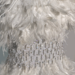 KARLIE BLANC SEQUINS AND FEATHERS GOWN