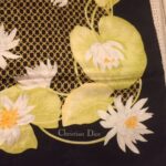 Christian Dior floral100% silk large scarf 87cm X87cm, vintage 1990 with its box Christian Dior floral100% silk large scarf 87cm X87cm, vintage 1990 with its box