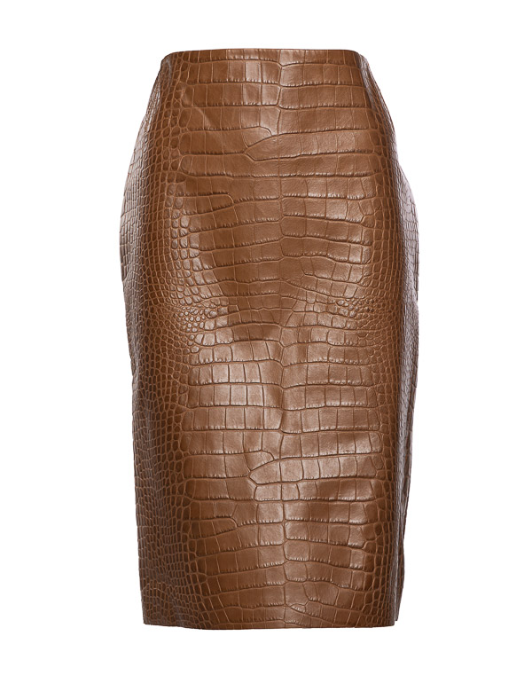 CROC EMBOSSED PENCIL SKIRT