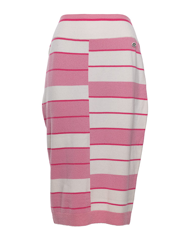 STRIPED PENCIL KNITTED SKIRT