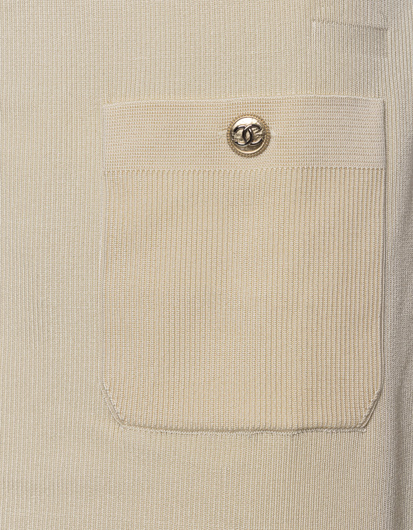 CHANEL - Midi cream skirt