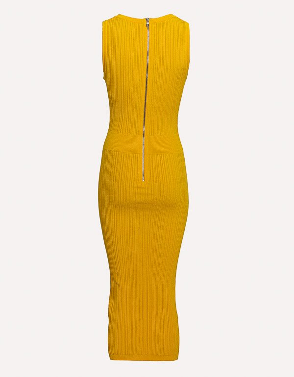 BALMAIN - Rib-knitted midi tank dress