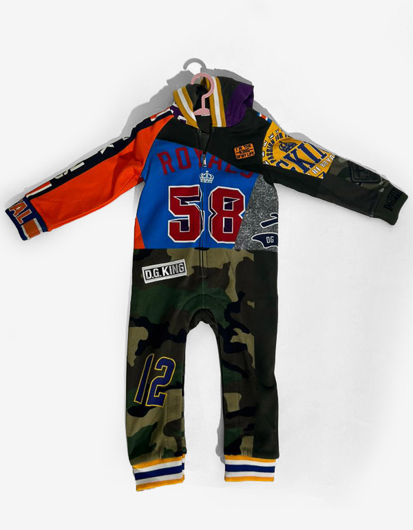 HOODED PATCHWORK OVERALL