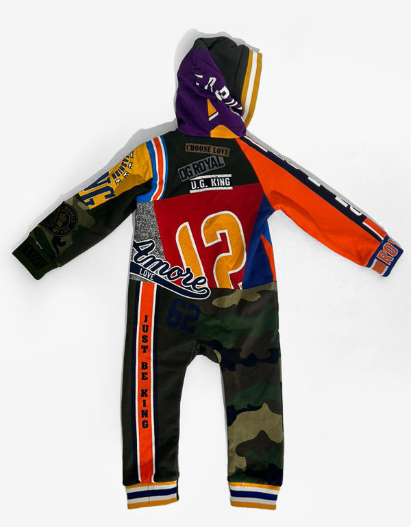 HOODED PATCHWORK OVERALL