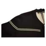 Neil Barrett Black White Stripes Snap Button Men's Jacket
