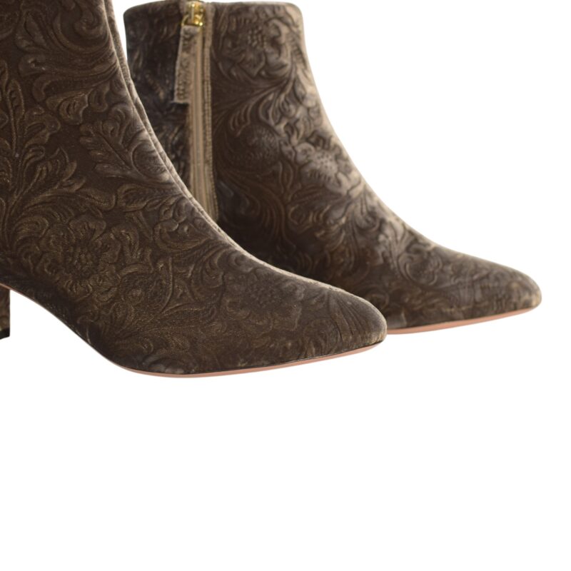 Aquazzura Ornate Velvet Ankle Grey Boots