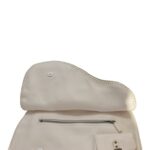 Christian Dior White Pebbled Leather Gaucho Saddle Tote Bag Buckle Key Charm Y2K