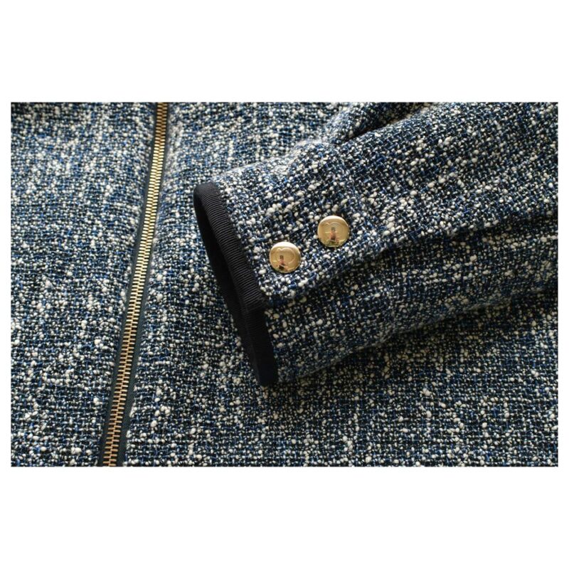 MONCLER Camicia Giubbotto blue & white puffer down feather jacket blazer sz 42 women