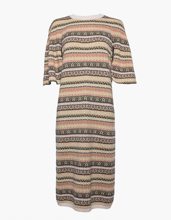 KNITTED INTERSIA-PRINT DRESS KNITTED INTERSIA-PRINT DRESS