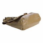 LANVIN Brown / Olive Green Leather Happy Flap Shoulder Bag Gold Chain Handles