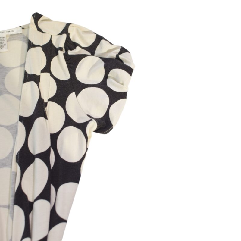 Diane von Furstenberg Polka Dot Wrap Dress Black White Rayon Short sleeves