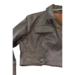 Roland Mouret Cropped Waxed Cotton Jacket Brown Moto Zip UK10 US6 FR38 IT42