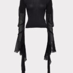 SHEER DRAMATIC SLEEVE TOP