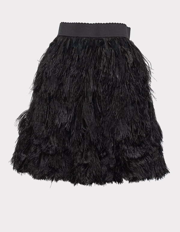 FEATHER APPLIQUE SKIRT