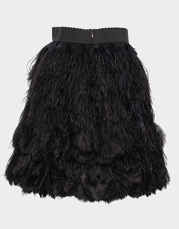 FEATHER APPLIQUE SKIRT
